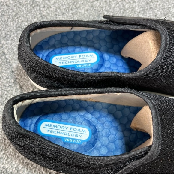 YOUYUN Unisex Men 7.5 Women 8.5 Black Breathable Diabetic Ortho Shoes NEW - Picture 5 of 8